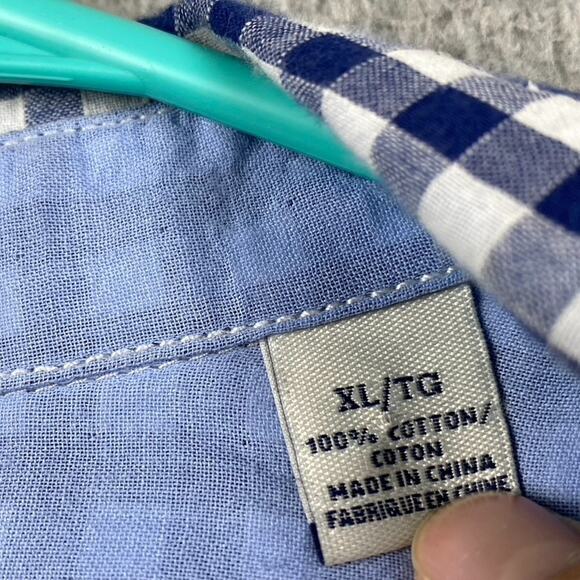 Tommy Bahama Island Crafted Modern Fit Button Shirt Men's XL Blue Plaid - Picture 7 of 10